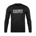 Mantra Professional black men's long sleeve tee with the white mantra wordmark across the chest