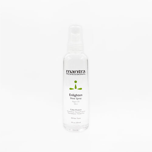 Mantra Enlighten Shine Spray 4 oz spray bottle on white background