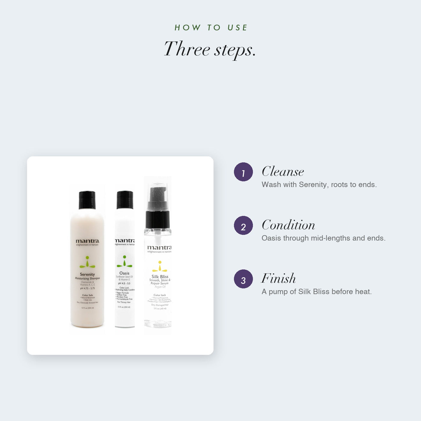 Mantra Smooth and Repair Trio — how to use in three steps